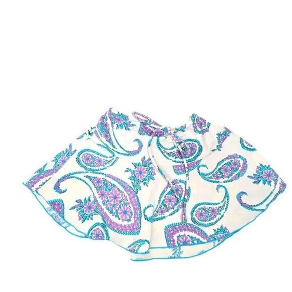 Vintage Esprit Y2K White Paisley Circle Swim Suit Beach Cover - Picture 1 of 8